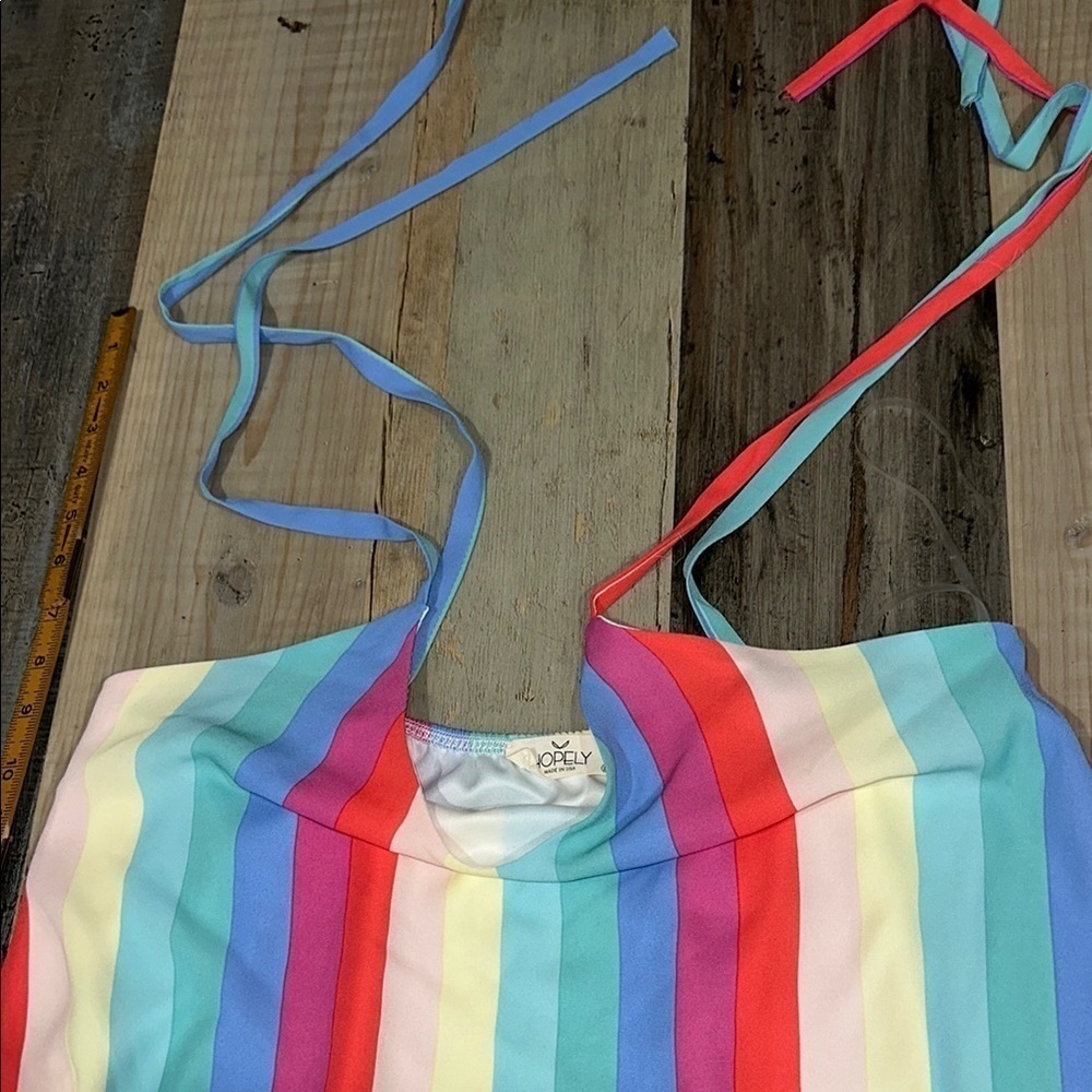 Rainbow Striped Mini Dress - Picture 2 of 3